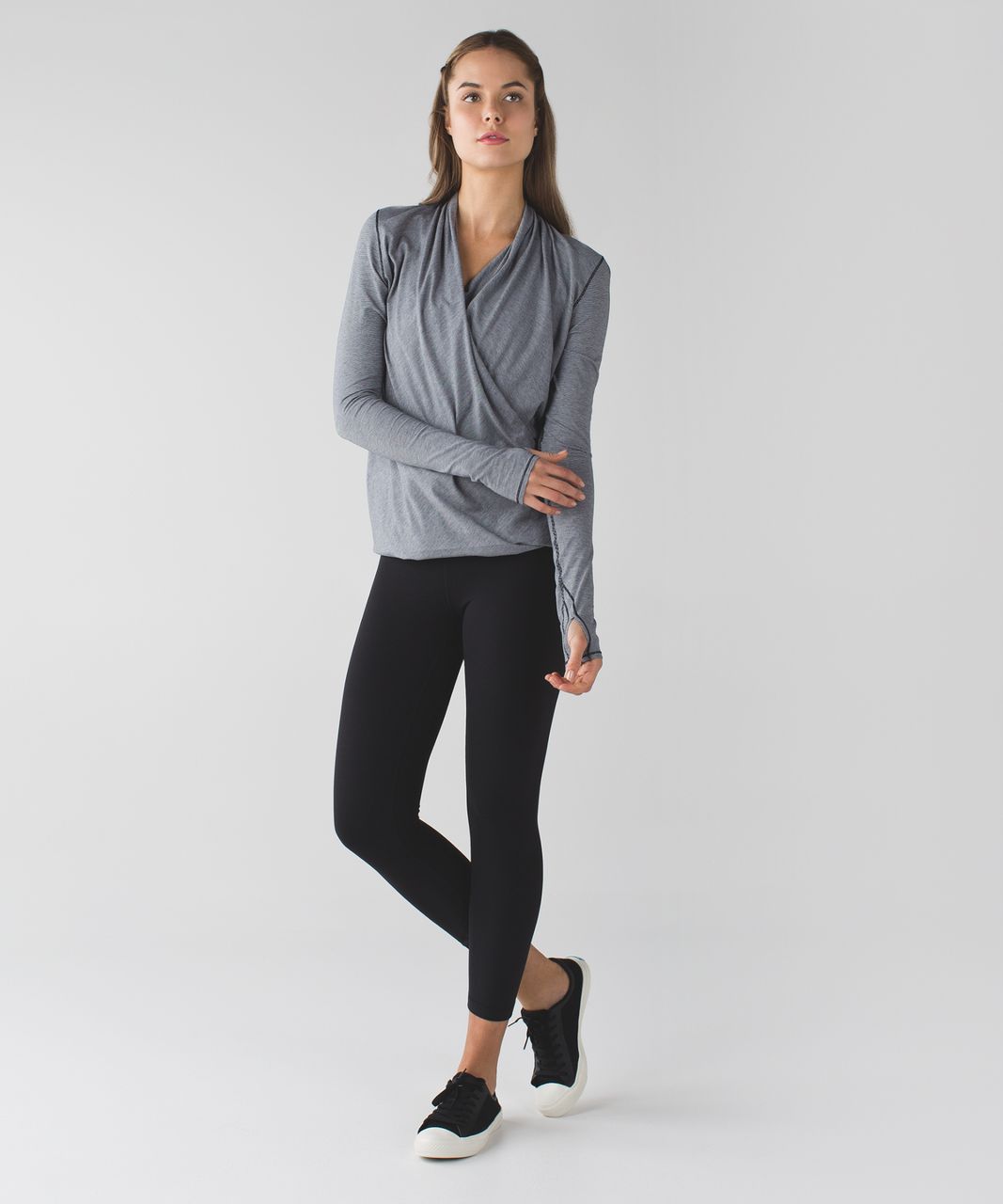 Lululemon Radiant Long Sleeve - Wee Stripe Black White