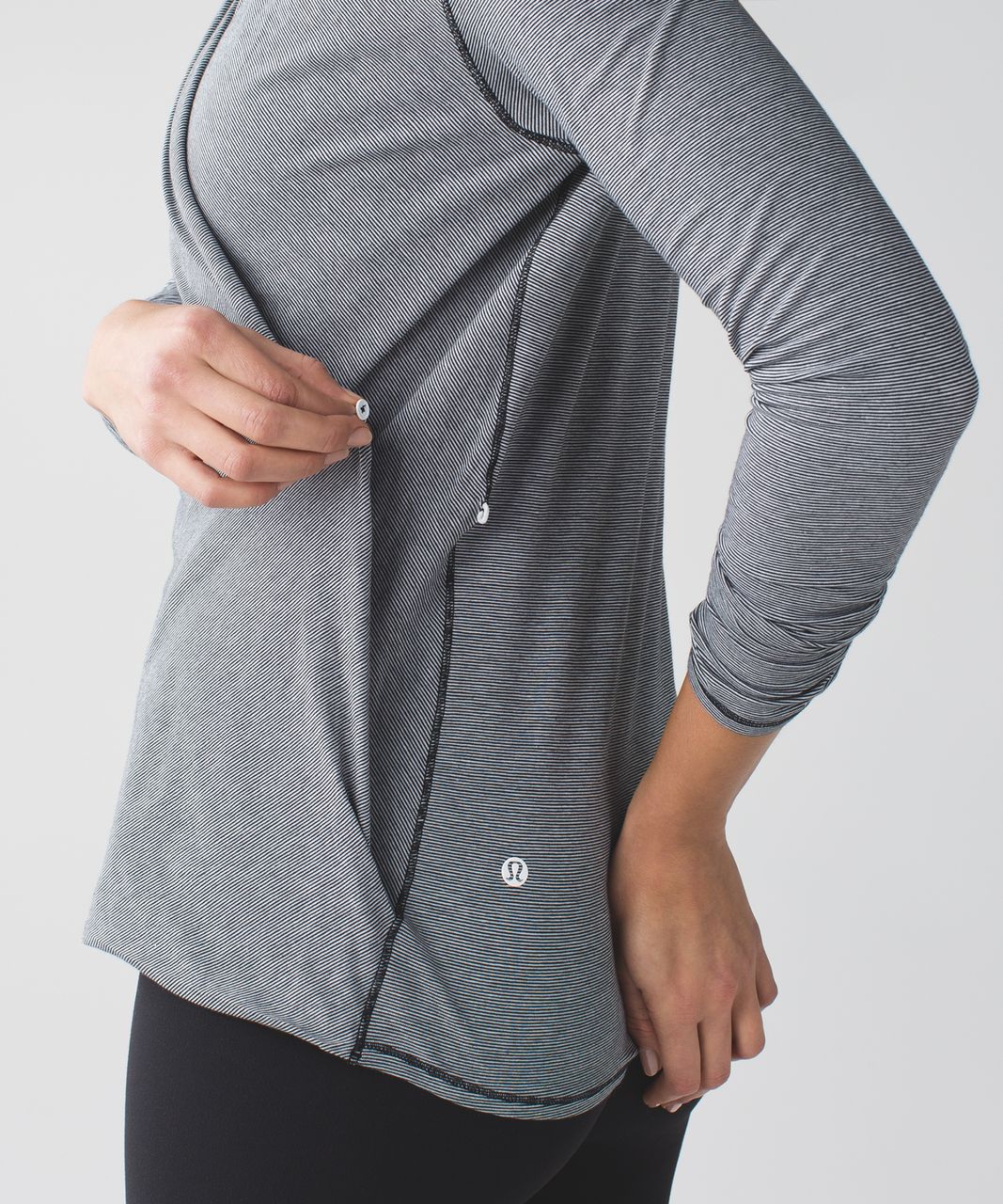 Lululemon Radiant Long Sleeve - Wee Stripe Black White