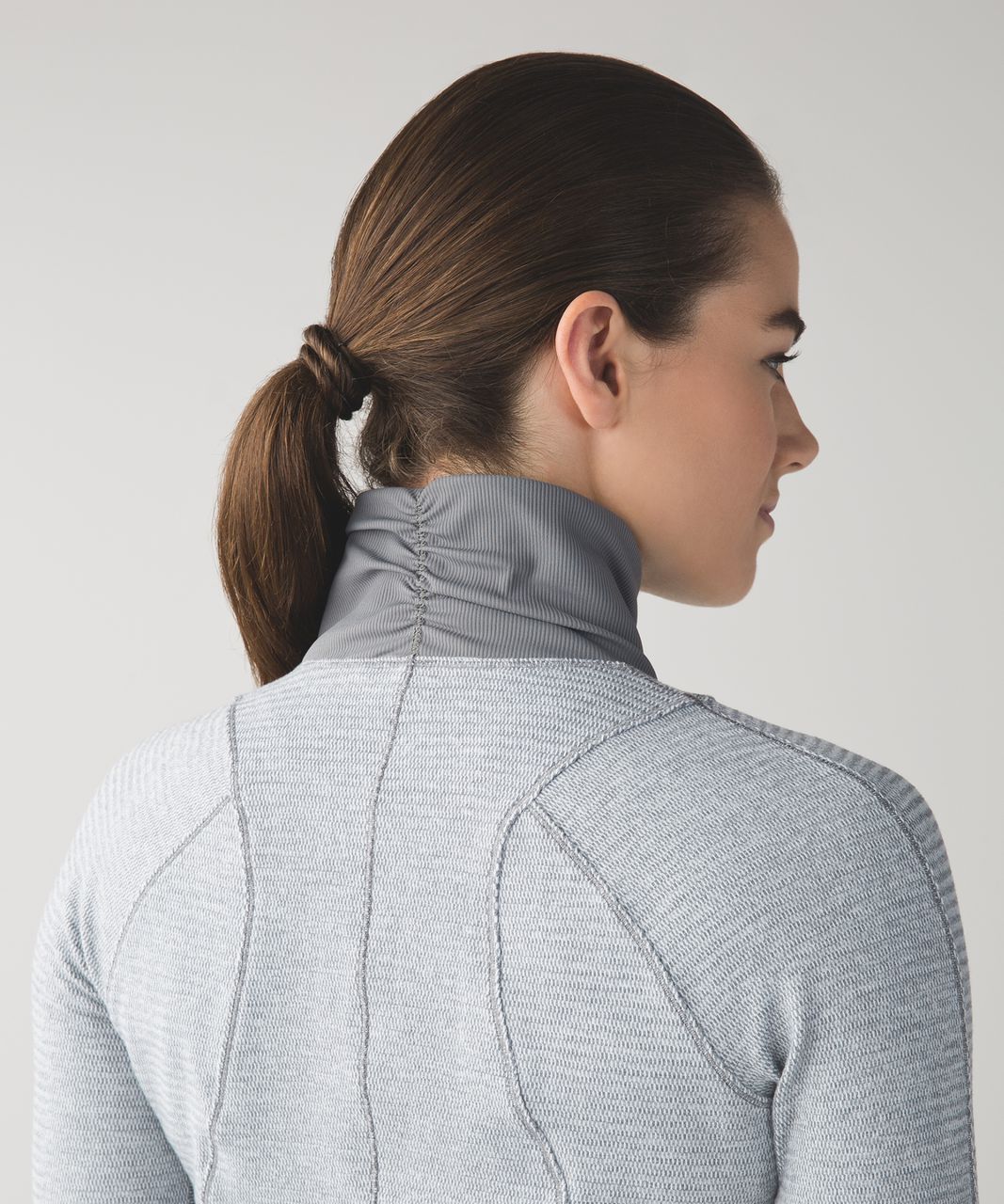 Lululemon Runderful 1/2 Zip - Mini Check Pique White Heathered Slate / Slate