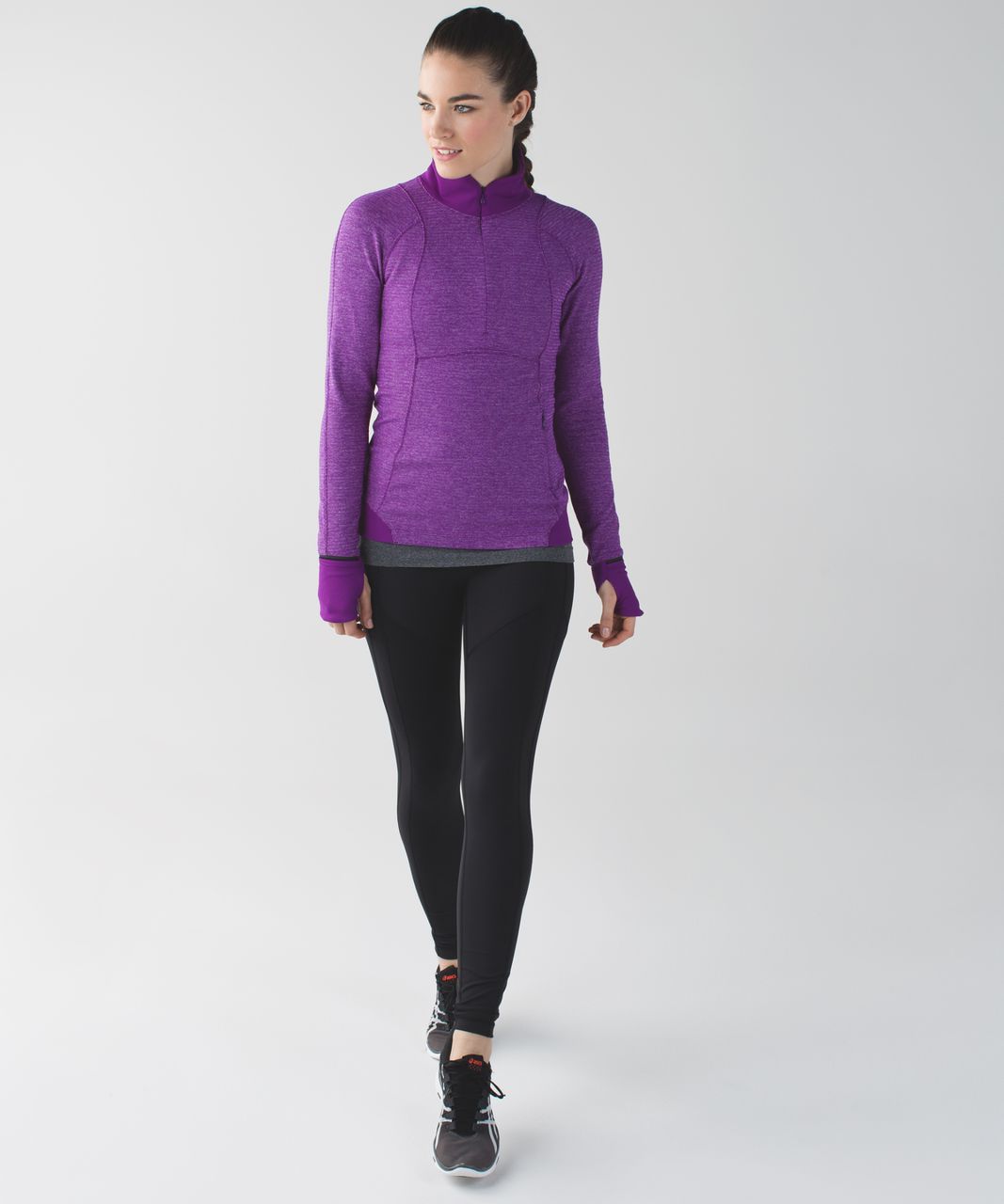 Lululemon Runderful 1/2 Zip - Mini Check Pique Tender Violet