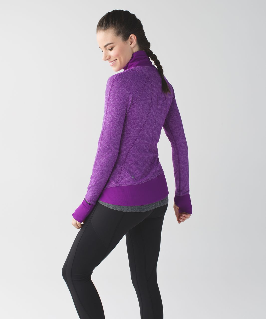 Lululemon Runderful 1/2 Zip - Mini Check Pique Tender Violet Heathered Tender Violet / Tender Violet