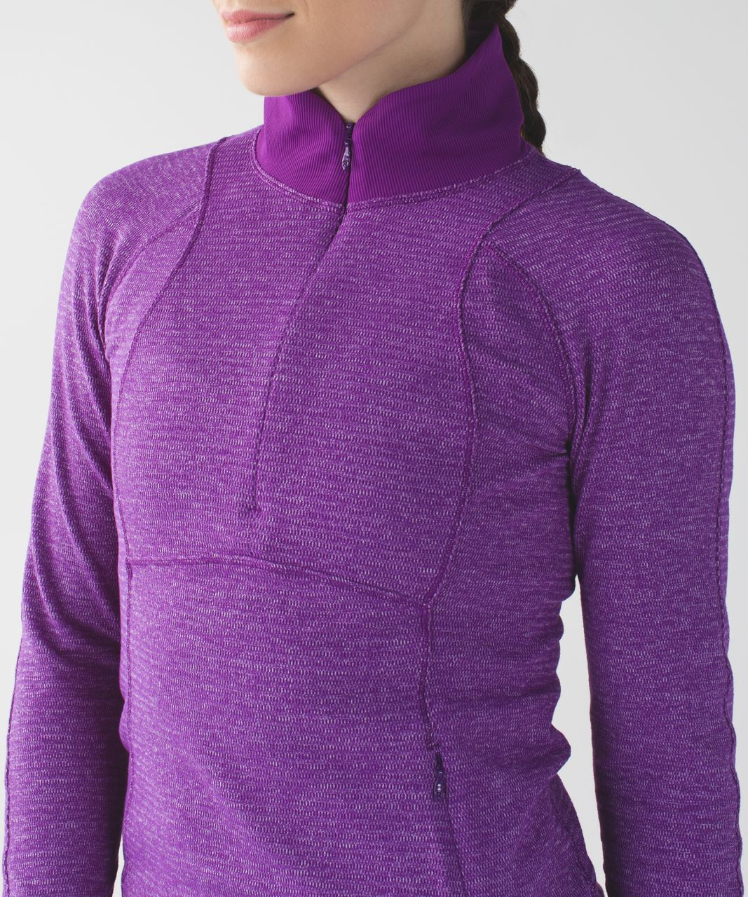 Lululemon Runderful 1/2 Zip - Mini Check Pique Tender Violet Heathered Tender Violet / Tender Violet