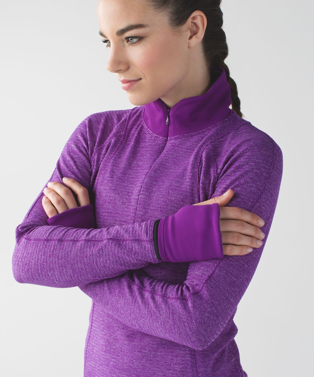 Lululemon Runderful 1/2 Zip - Mini Check Pique Tender Violet Heathered Tender Violet / Tender Violet