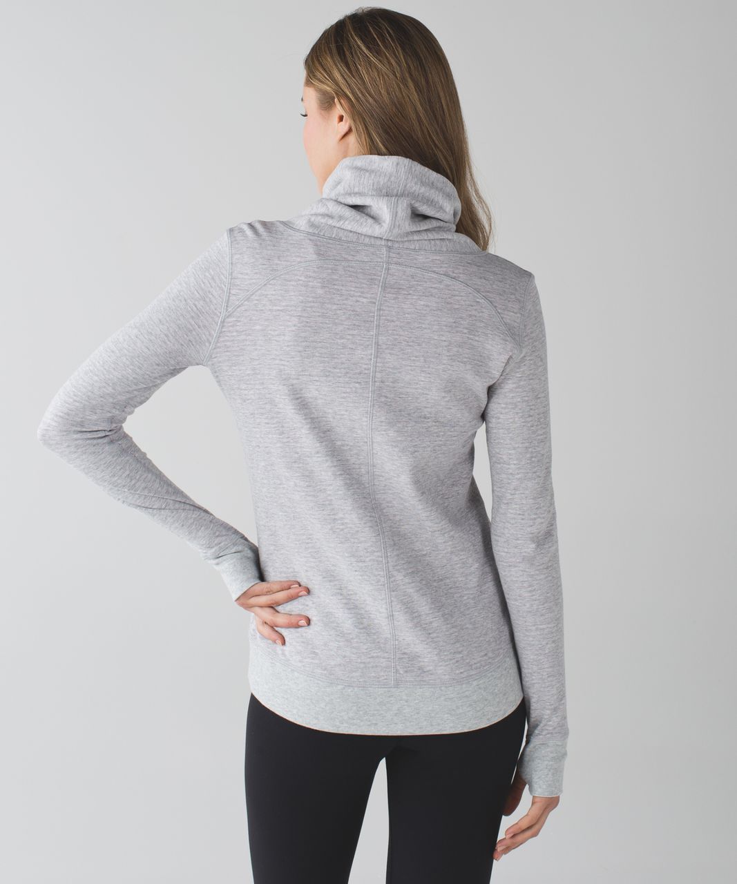 Lululemon In A Cinch Long Sleeve Tee - Heathered Light Grey / Classic Stripe Heathered Light Grey Raspberry / Heathered Light Grey