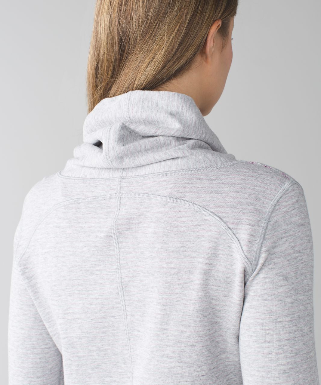 Lululemon In A Cinch Long Sleeve Tee - Heathered Light Grey / Classic Stripe Heathered Light Grey Raspberry / Heathered Light Grey