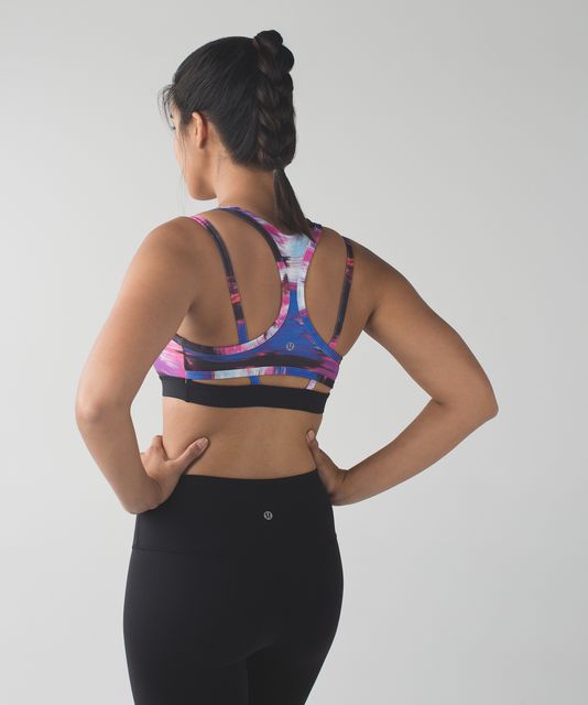 Lululemon Splendour Shadow Wrap Multi / Black Sports Bra 6 W2B64S