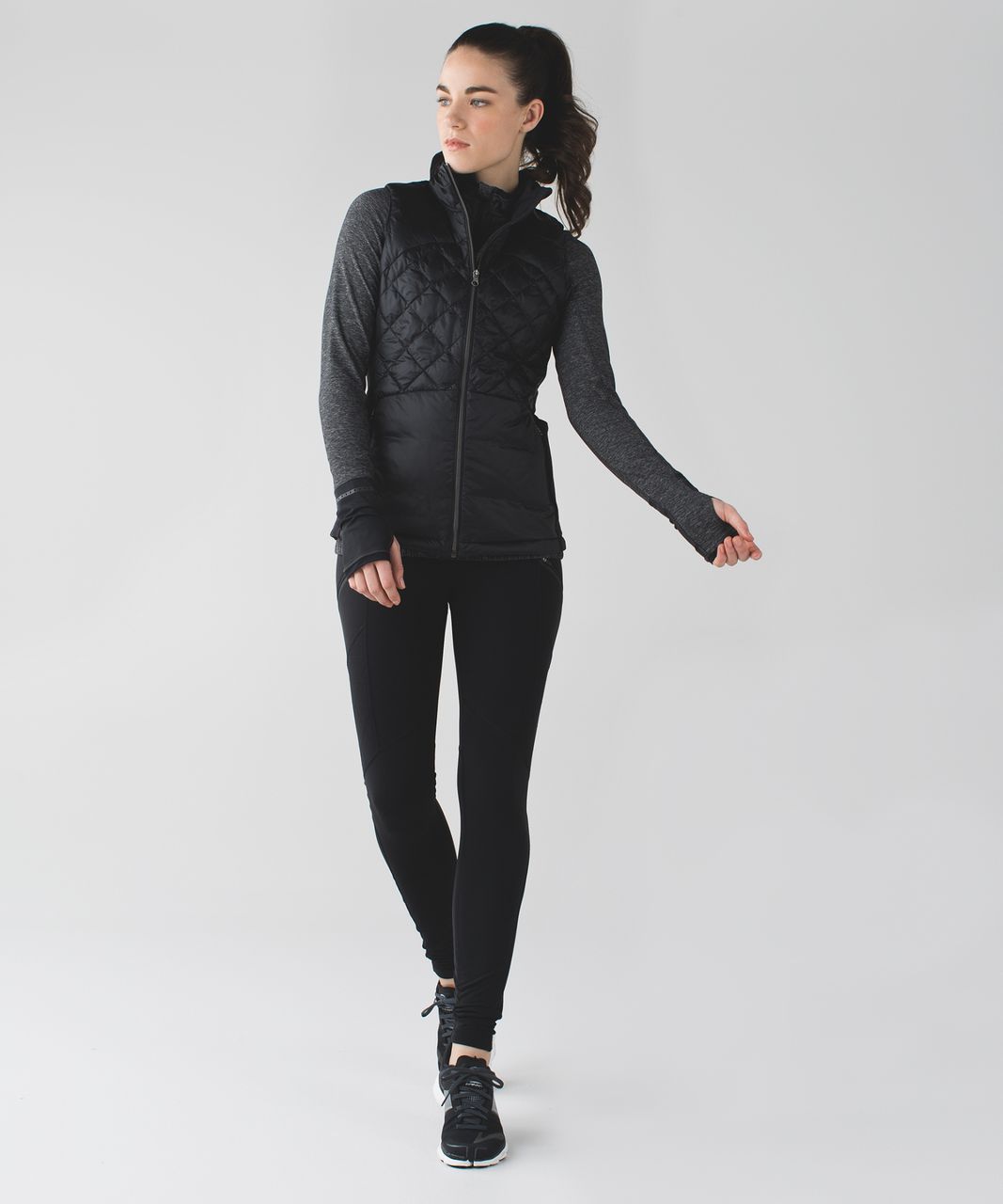 Lululemon Toasty Tech Tight II - Black / Static Mist Dark Slate Black