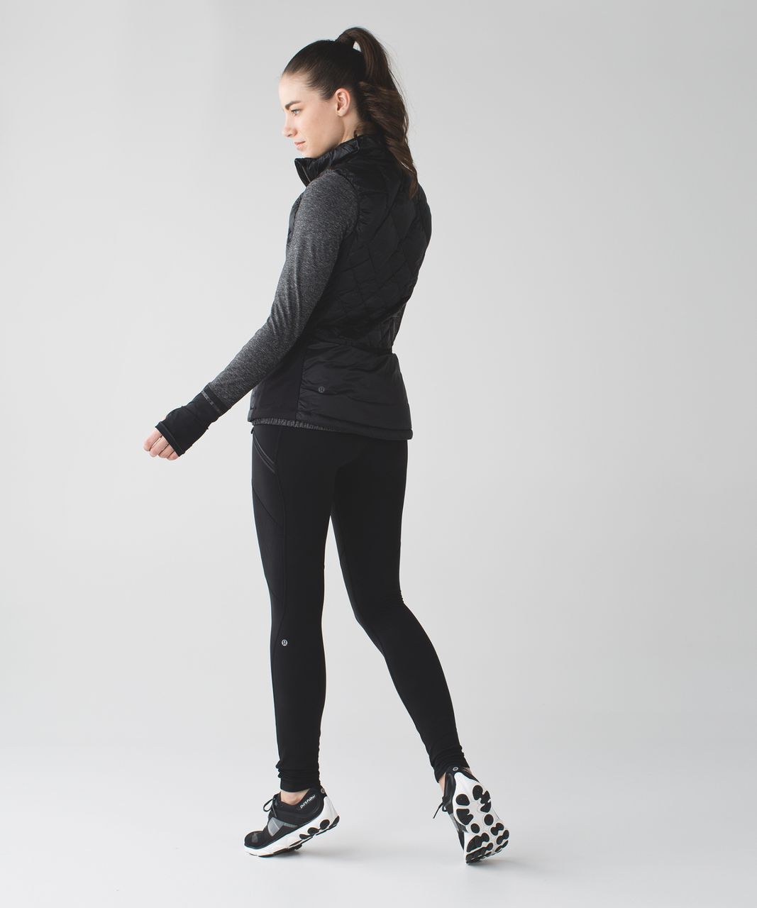 Lululemon Toasty Tech Tight II - Black / Static Mist Dark Slate Black