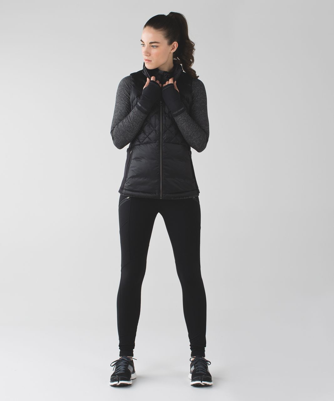 Lululemon Toasty Tech Tight II - Black / Static Mist Dark Slate Black