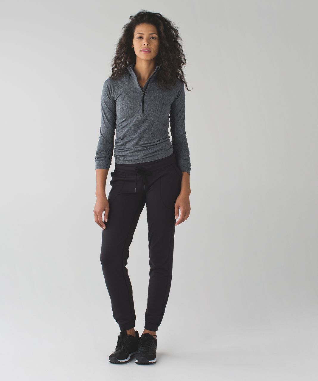 Lululemon Base Runner Pant III - Wee Stripe Black Heathered Black / Black