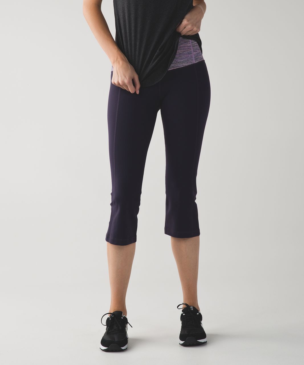 Lululemon Gather & Crow Crop II *Full-On Luon - Black Grape / Space Dye Camo Tender Violet Black Grape