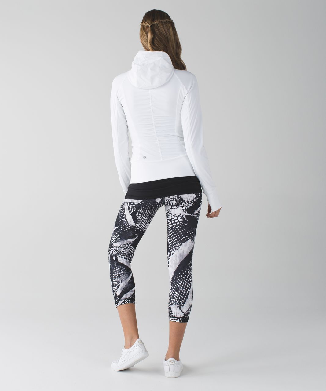 Lululemon Wunder Under Crop III Scatter Star Grey/Black Leggings/crop Sz 4