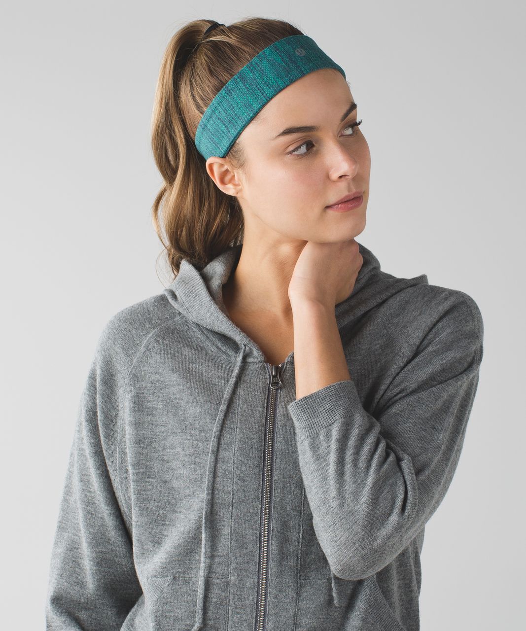 Lululemon Fly Away Tamer Headband II - Diamond Jacquard Space Dye Jungle Forage Teal