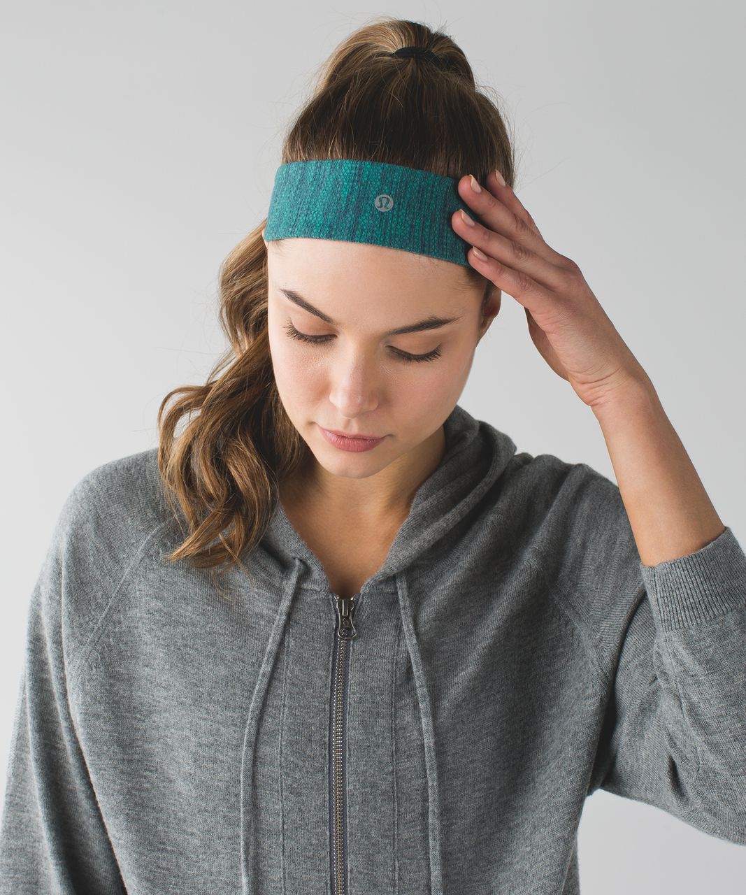 Lululemon Fly Away Tamer Headband II - Diamond Jacquard Space Dye Jungle Forage Teal