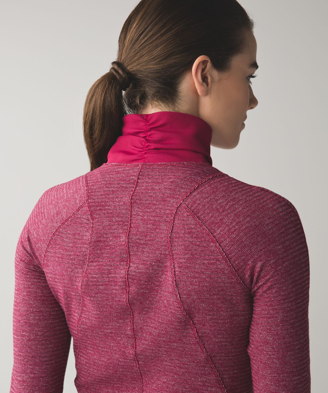 Lululemon Runderful 1/2 Zip - Mini Check Pique Bordeaux Drama Heathered Berry Rumble / Berry Rumble