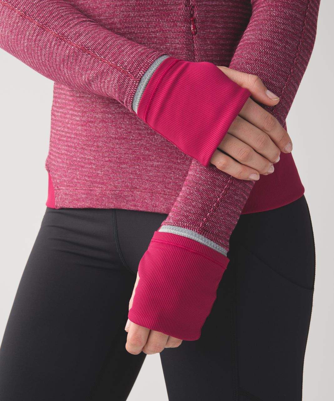 Lululemon Runderful 1/2 Zip - Mini Check Pique Bordeaux Drama Heathered Berry Rumble / Berry Rumble