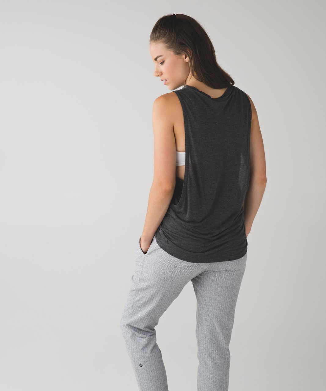 Lululemon Take It Easy Tank - Heathered Mod Black