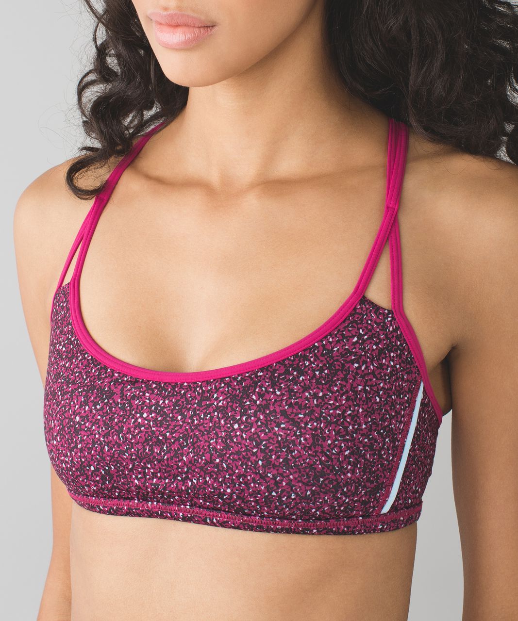 Lululemon Lighten Up Bra - Flashback Static Caspian Blue Jewelled Magenta / Jewelled Magenta / Caspian Blue