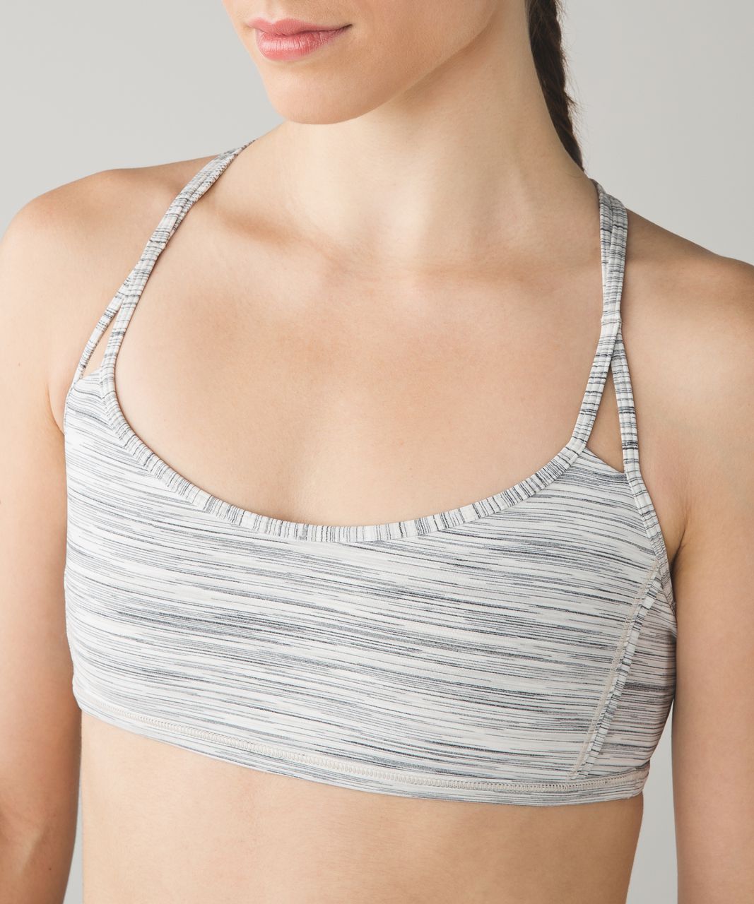 Lululemon Lighten Up Bra - Space Dye Camo Seal Grey Deep Coal / Grapefruit  - lulu fanatics