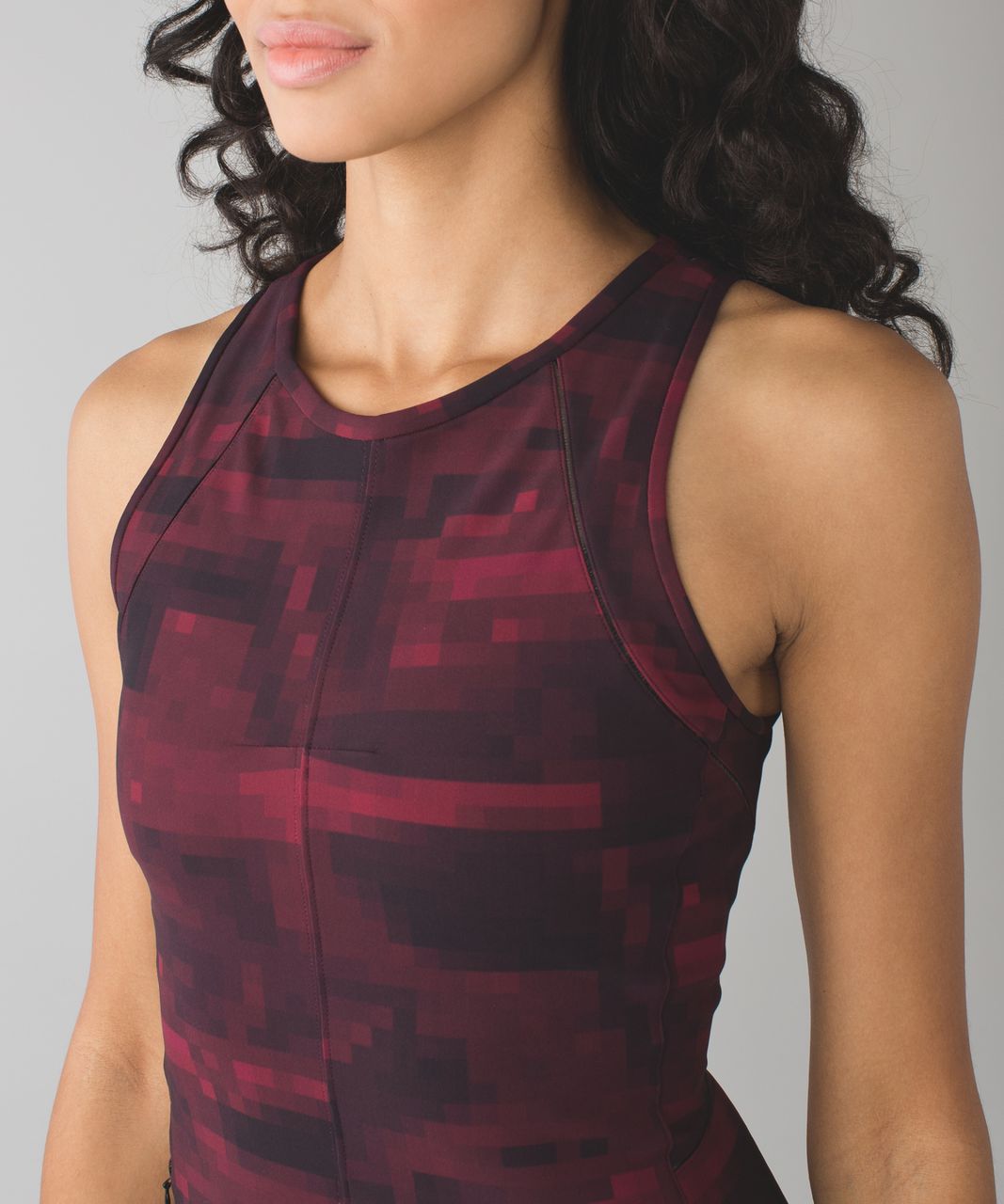 Lululemon &go 'Til Dawn Dress - Mini Domo Pixel Berry Rumble Black / Black