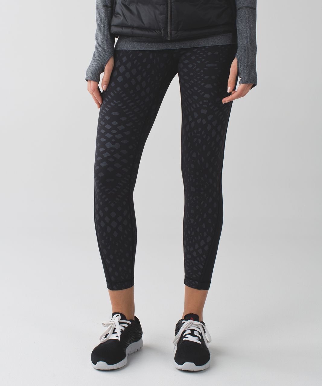 Lululemon Pace Tight *Full-on Luxtreme - Lace Play Shimmer Black Black / Black