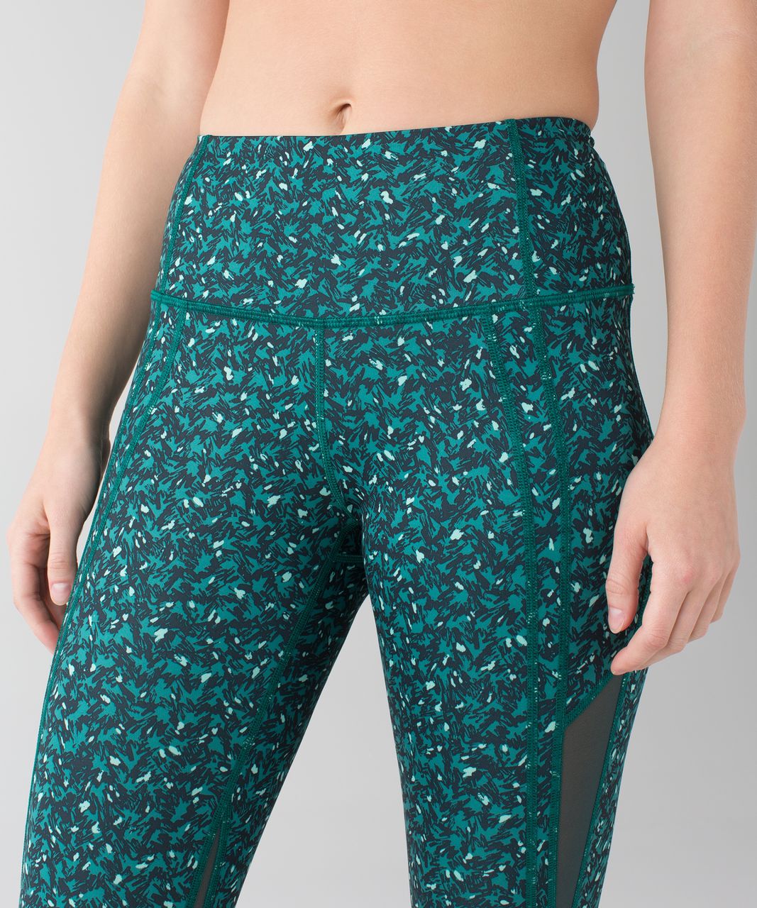 Lululemon Drop It Like It's Hot Crop - Mountain Peaks Black Forage Teal / Dark Fuel