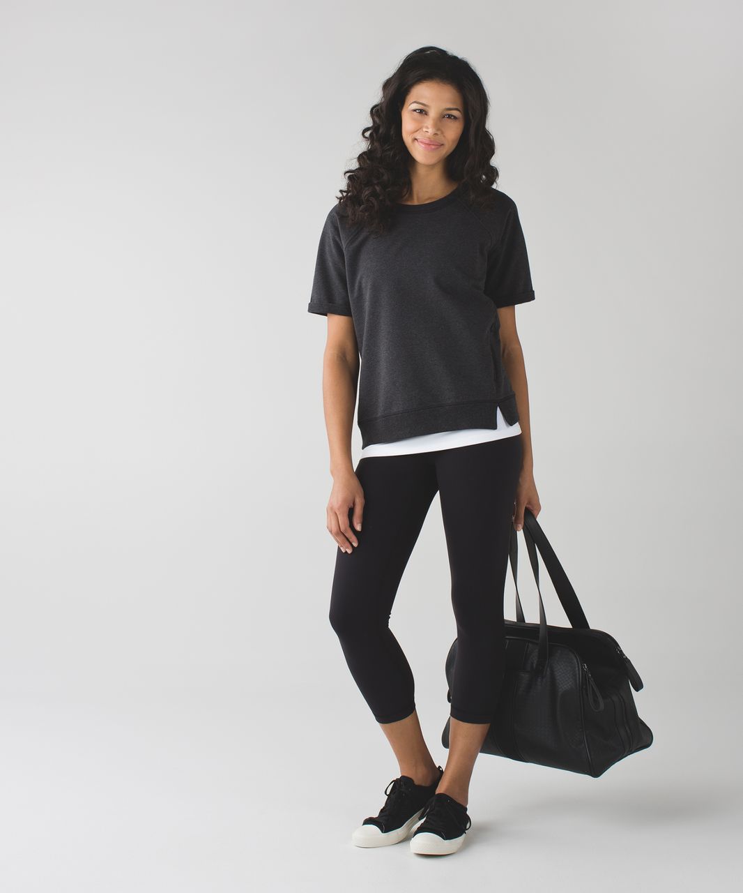 Lululemon Wunder Under Crop (Hi-Rise) *Full-On Luon - Black / Simply Lace Play Dark Slate Black / Millie Mesh Dark Slate Black