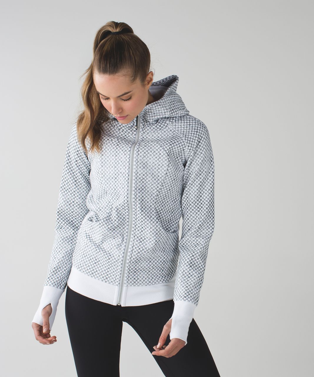 Lululemon Scuba Hoodie III - Dottie Eyelet White Black / White