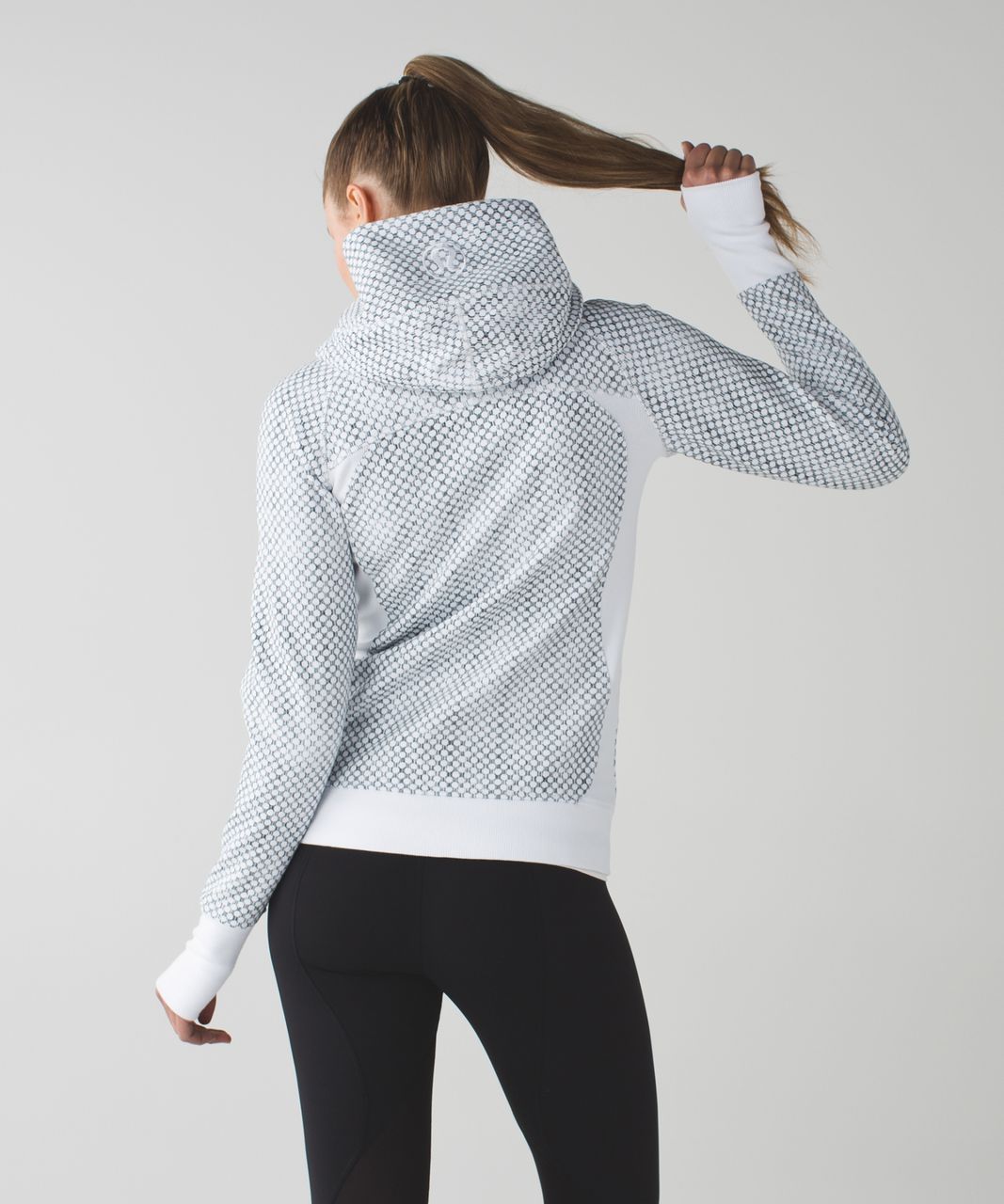 Lululemon Scuba Hoodie III - Dottie Eyelet White Black / White