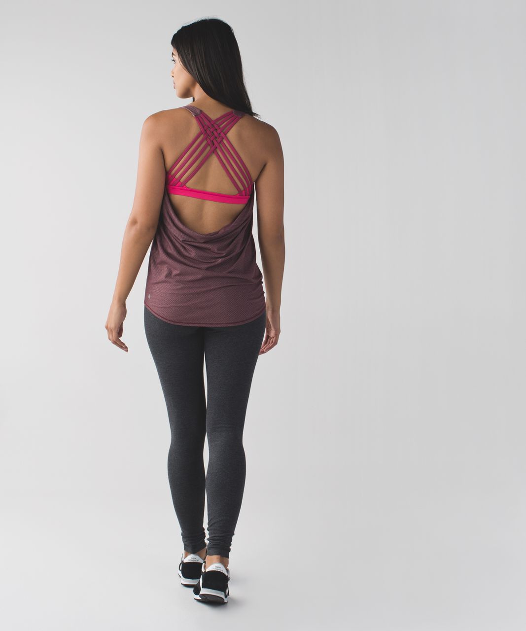 NEW LULULEMON Wee Stripe Heathered Wine Berry Bordeaux Burgundy Bra Bralette  12