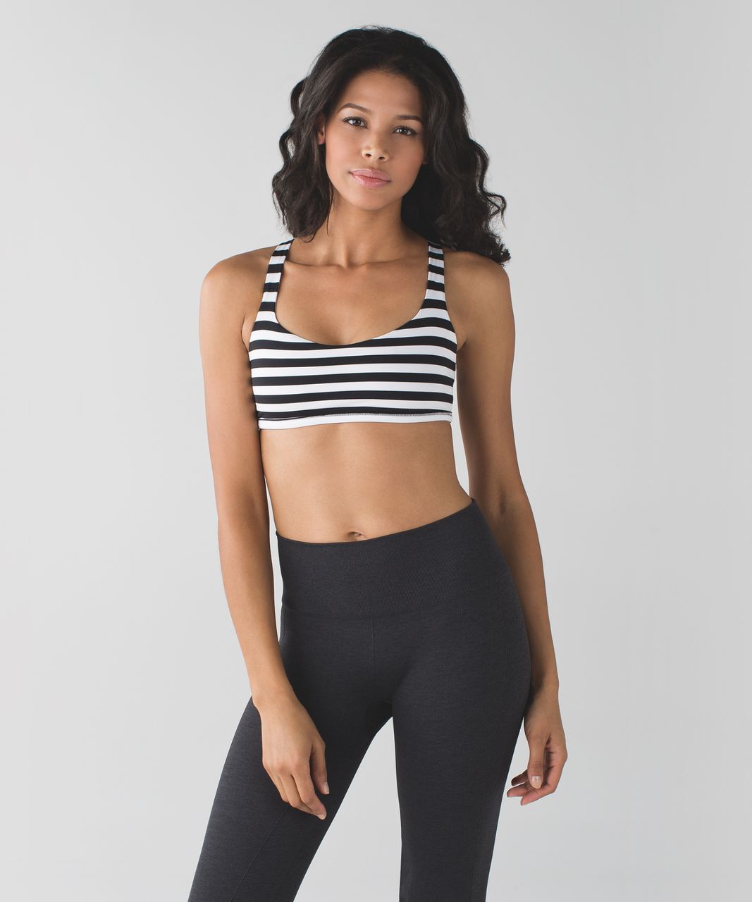 Lululemon Free To Be Bra (Wild) - Apex Stripe Black White / Tonka Stripe Black White