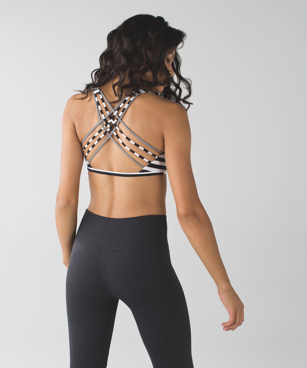 Lululemon Free To Be Bra (Wild) - Apex Stripe Black White / Tonka Stripe Black White