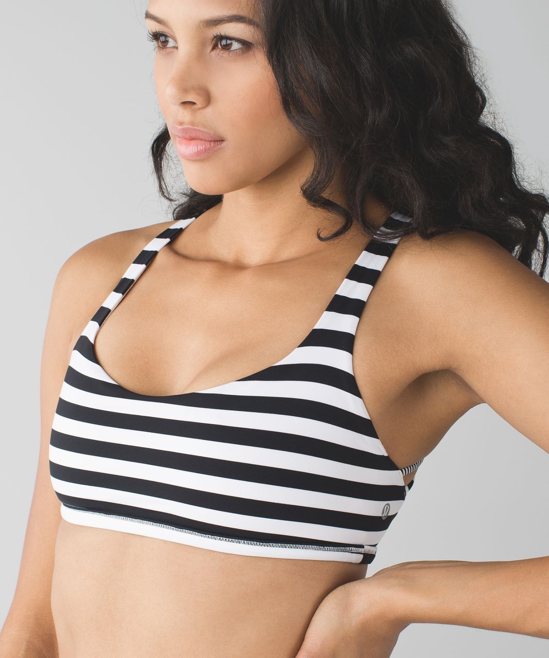 Lululemon Free To Be Bra (Wild) - Apex Stripe Black White / Tonka Stripe Black White