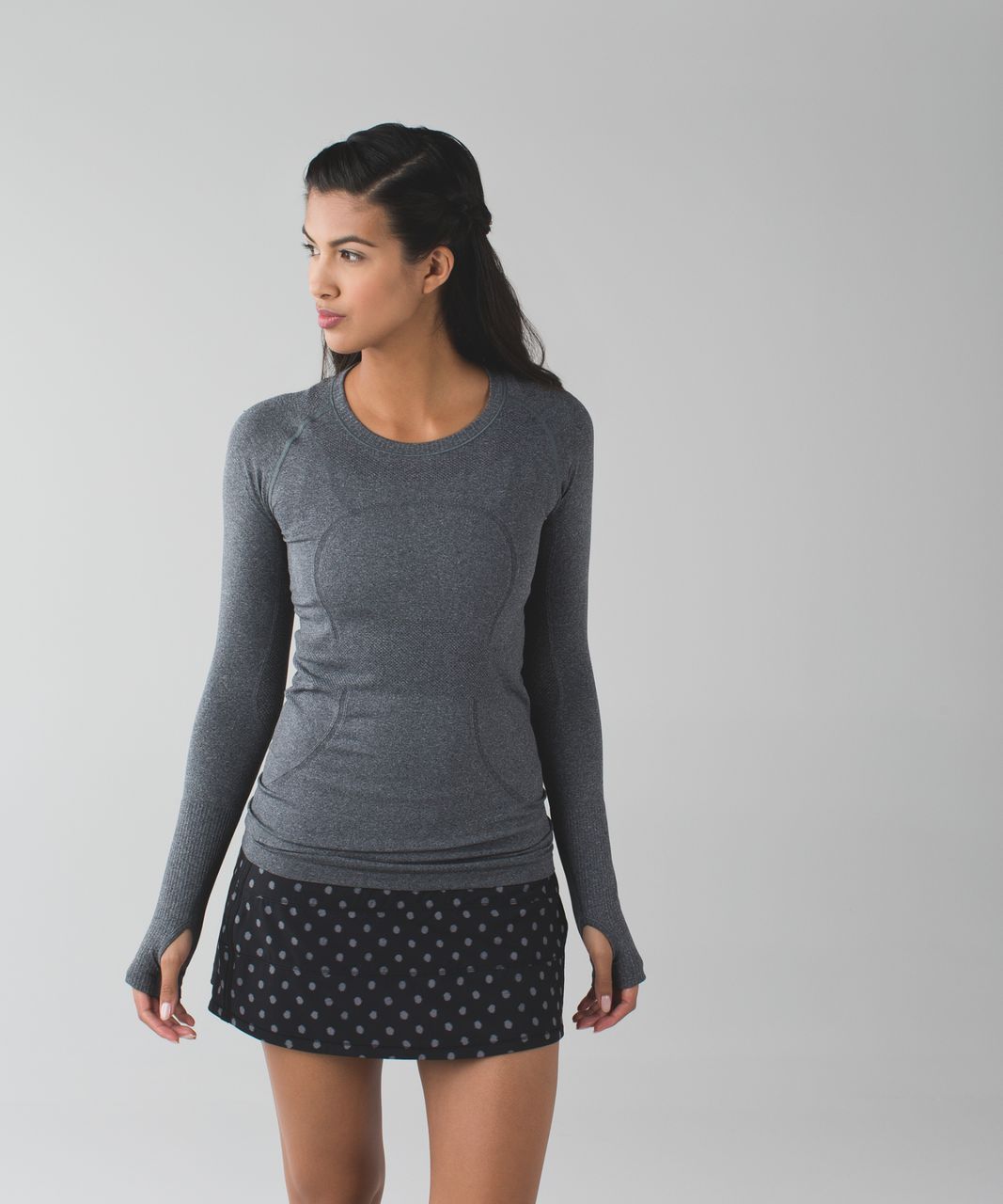 Lululemon Pace Rival Skirt II (Tall) *4-way Stretch - Ghost Dot Black Slate / Black