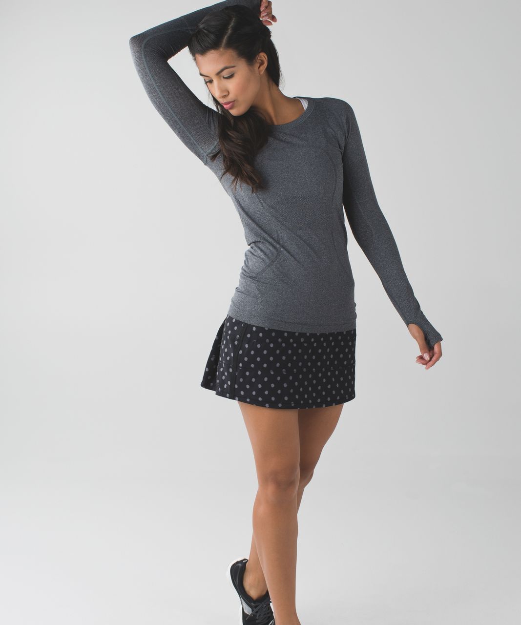 Lululemon Pace Rival Skirt II (Tall) *4-way Stretch - Ghost Dot Black Slate / Black