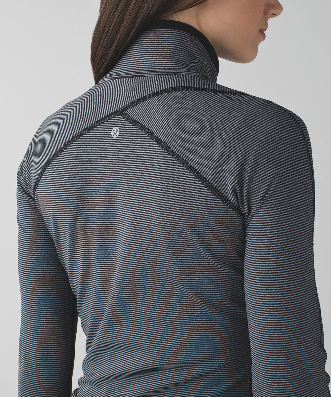 Lululemon Kriss Cross 1/2 Zip - Tonka Stripe Black Heathered Slate