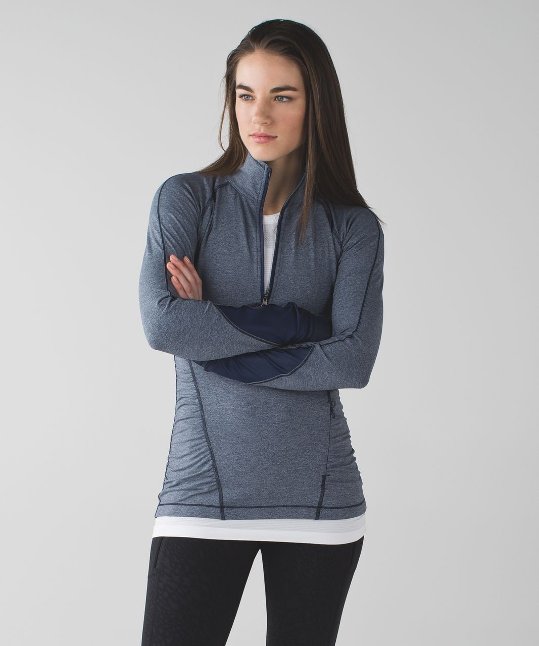 Lululemon Kriss Cross 1/2 Zip - Heathered Inkwell