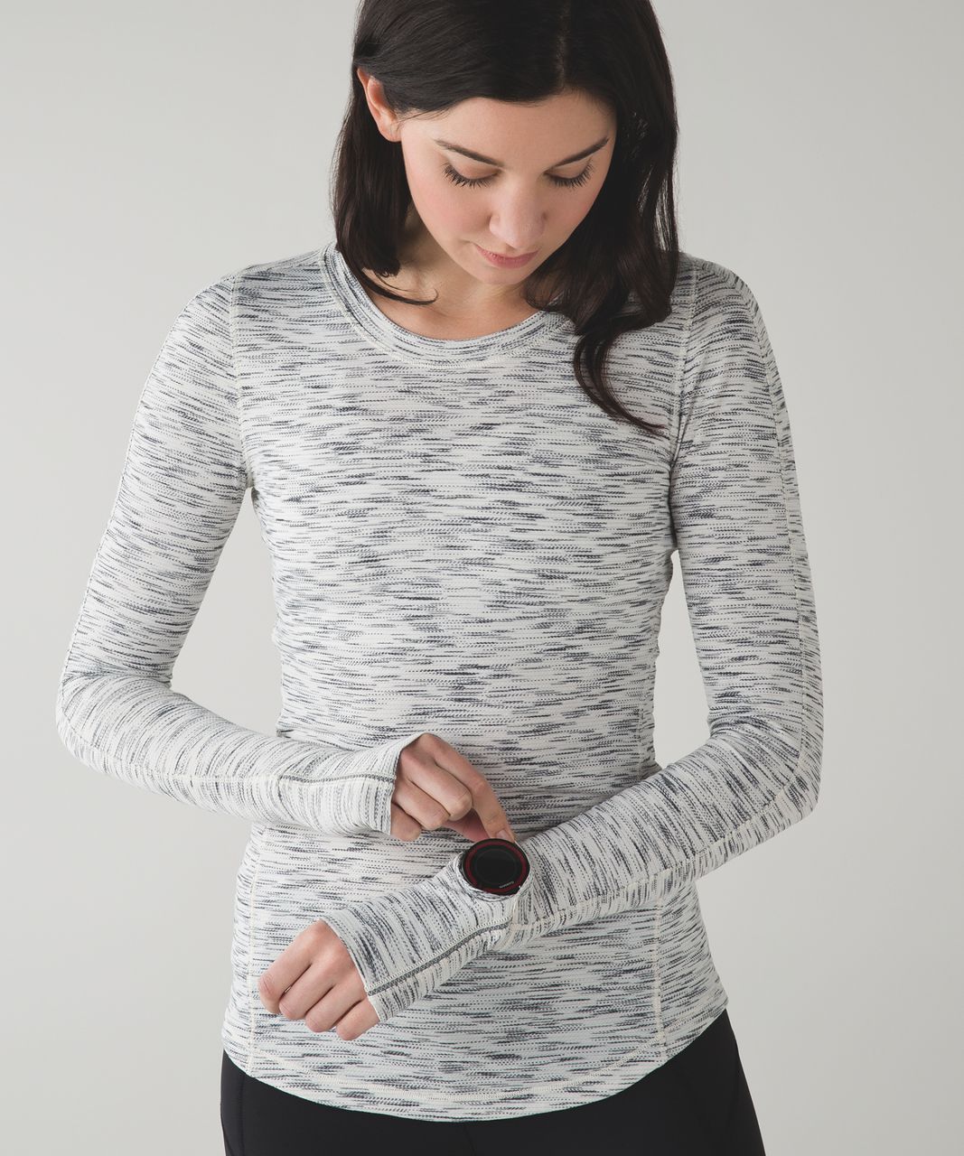 Lululemon 5 Mile Long Sleeve - Tiger Space Dye Black White