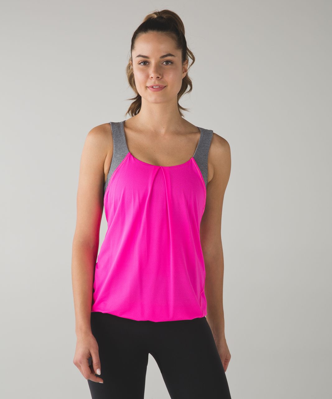 Lululemon No Limits Tank Top/Built in Bra Pink Purple Raspberry