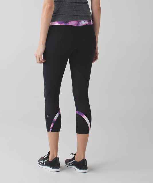 lululemon athletica, Pants & Jumpsuits, Lululemon Run Inspire Crop Ii  Black Pink Luxtreme Womens Size 2