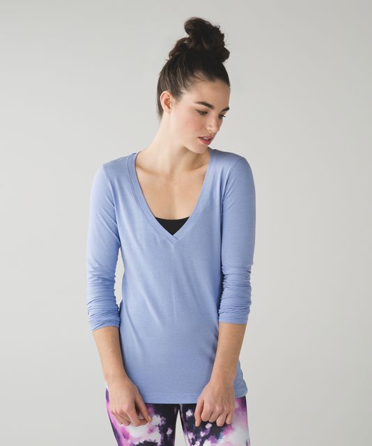 Lululemon Let Be Long Sleeve Tee - Heathered Light Grey - lulu fanatics