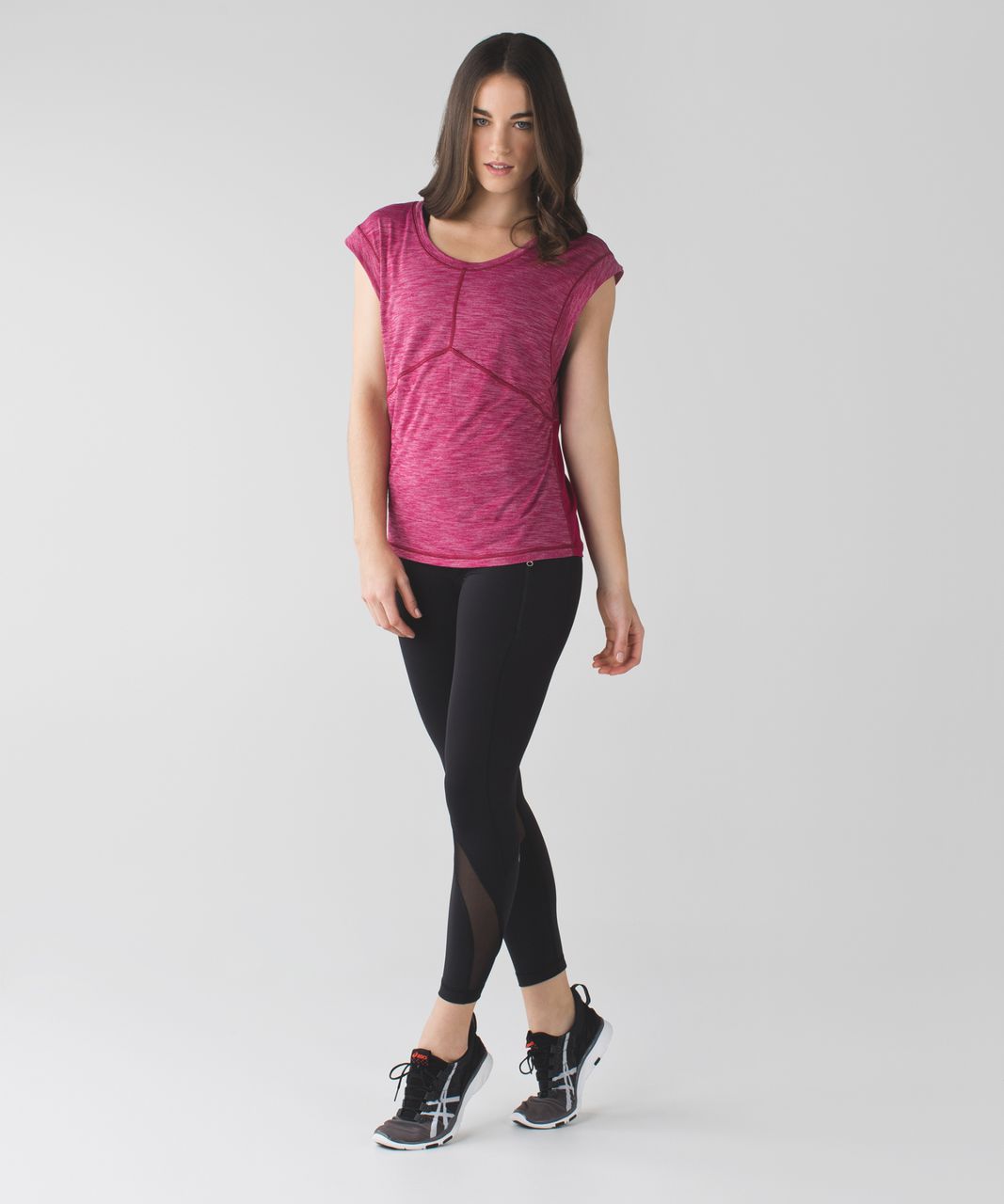 Lululemon Get Sweat Tee - Heathered Berry Rumble / Berry Rumble