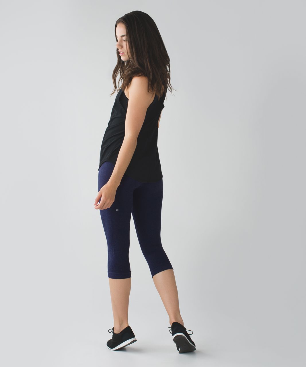 Lululemon In The Flow Crop II - Heathered Naval Blue