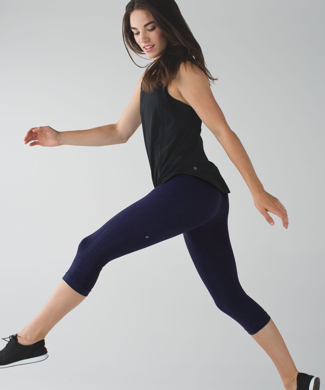 Lululemon In The Flow Crop II - Heathered Deep Navy - lulu fanatics