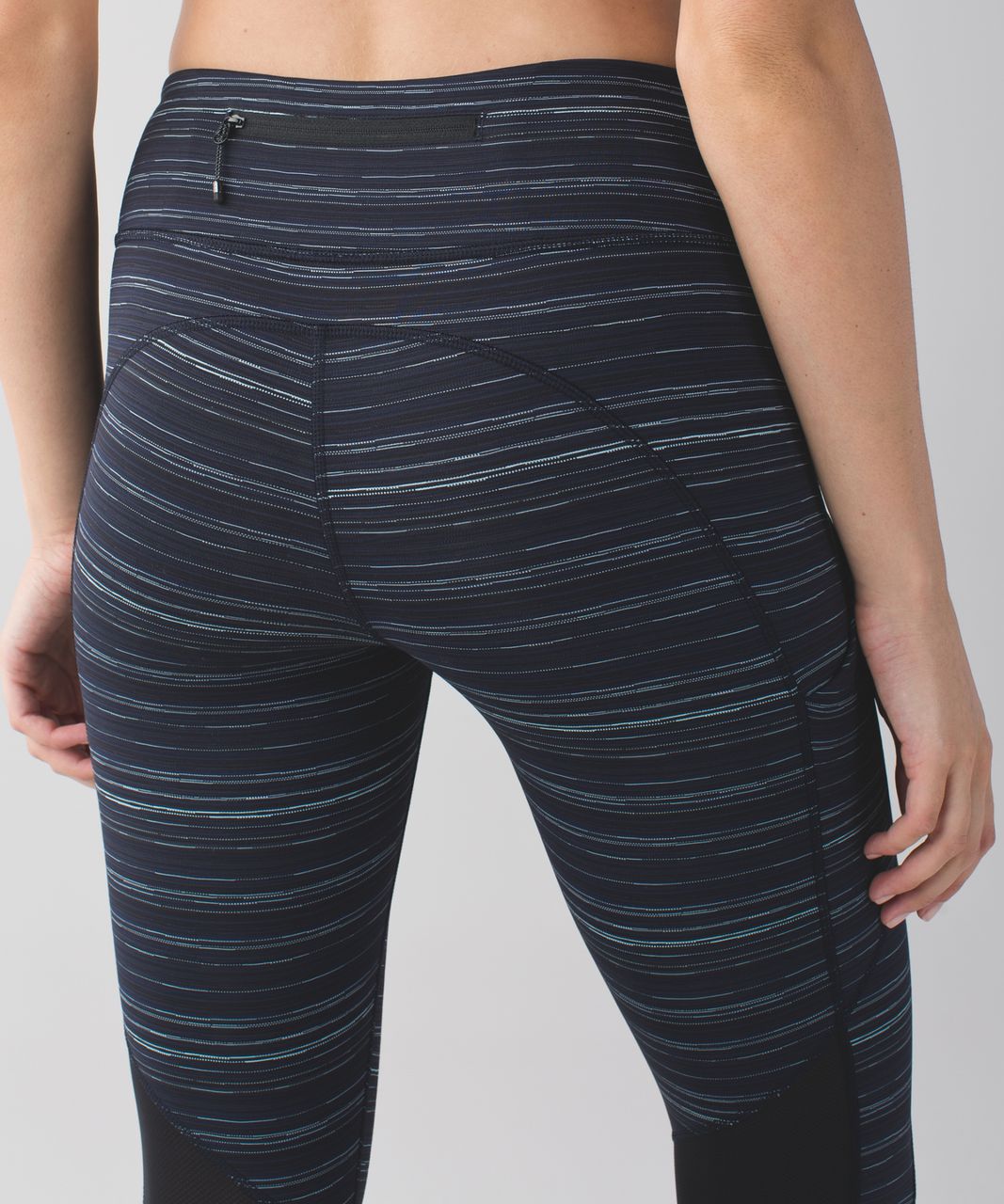 Lululemon Speed Crop - Cyber Stripe Naval Blue Black