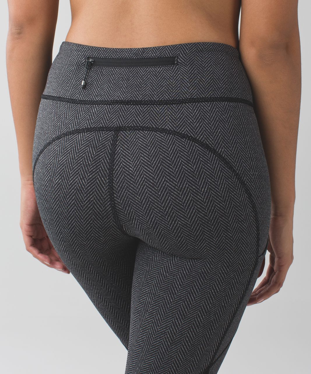 Lululemon Speed Crop - Giant Herringbone Black Heathered Black