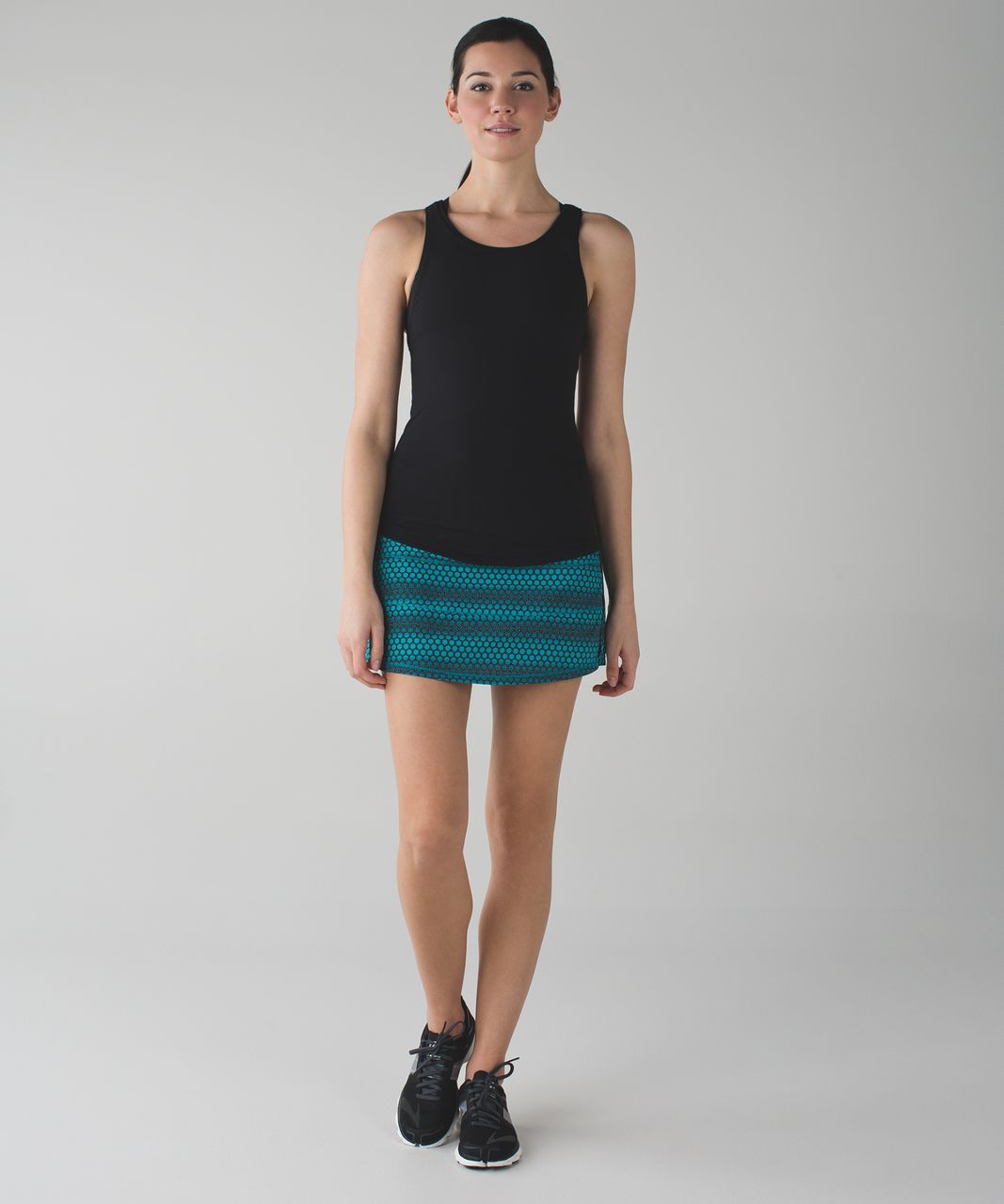 Lululemon Pace Rival Skirt II (Tall) *4-way Stretch - Stardust Geo Peacock Blue Black / Black