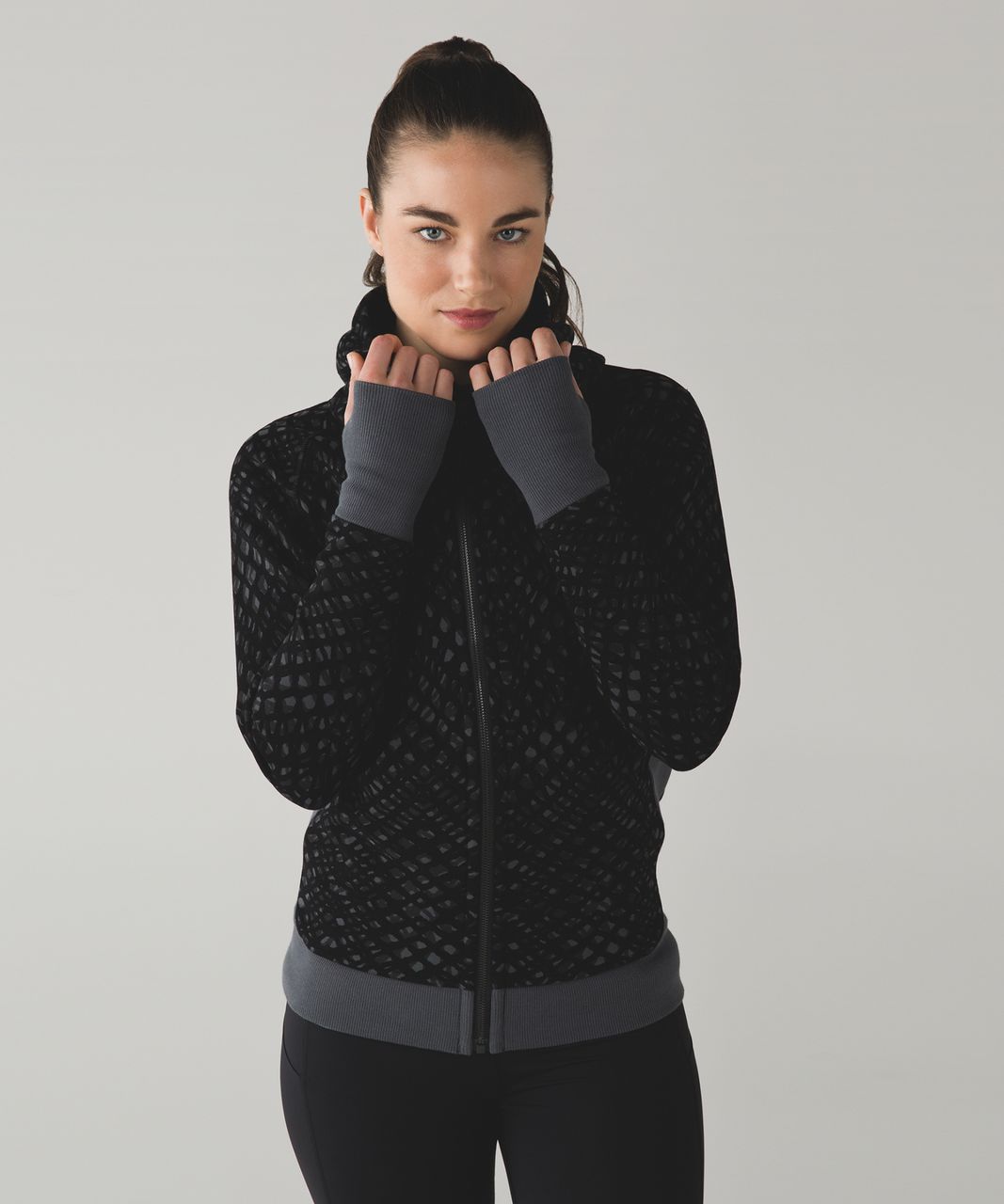 Lululemon Scuba Hoodie III - Simply Lace Play Dark Slate Black / Dark Slate