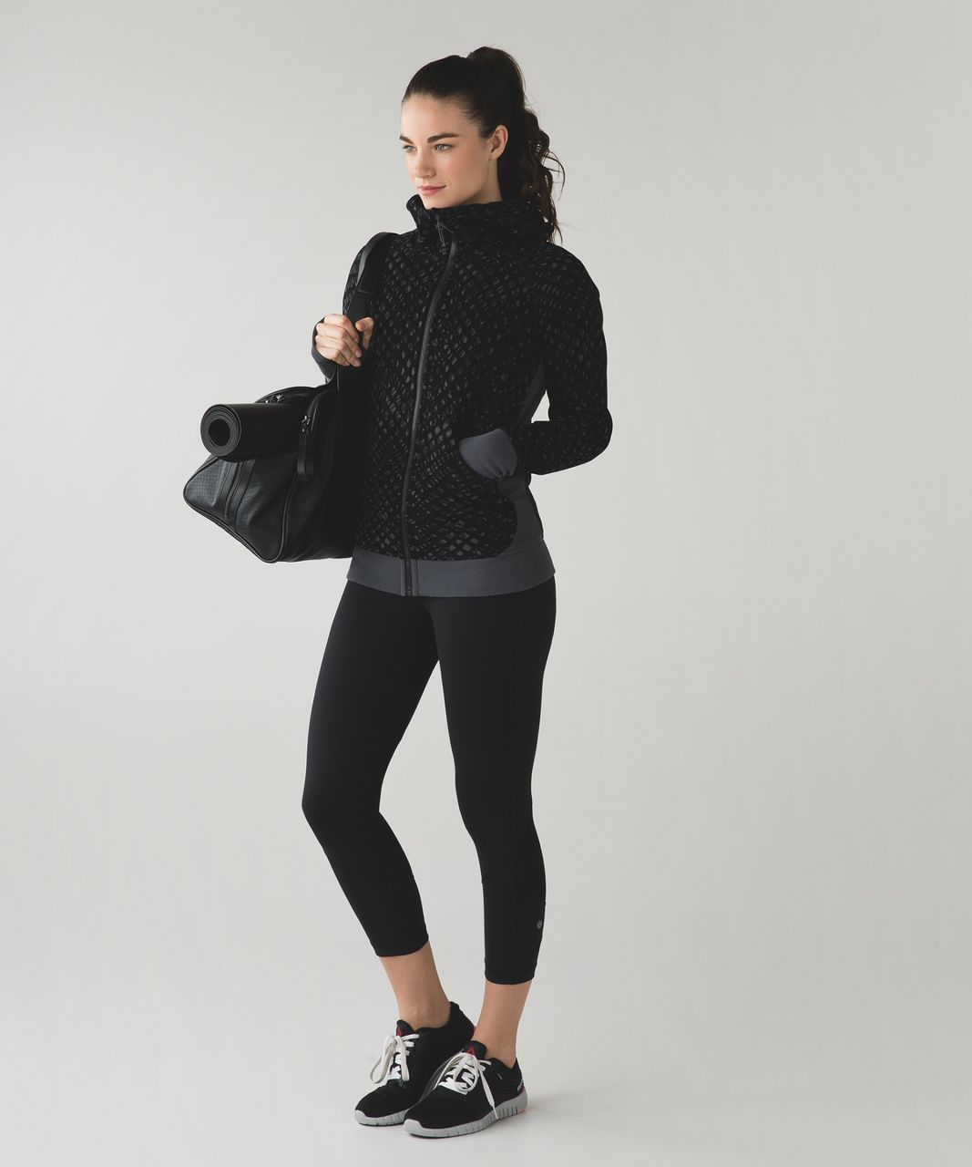 Lululemon Scuba Hoodie III - Simply Lace Play Dark Slate Black