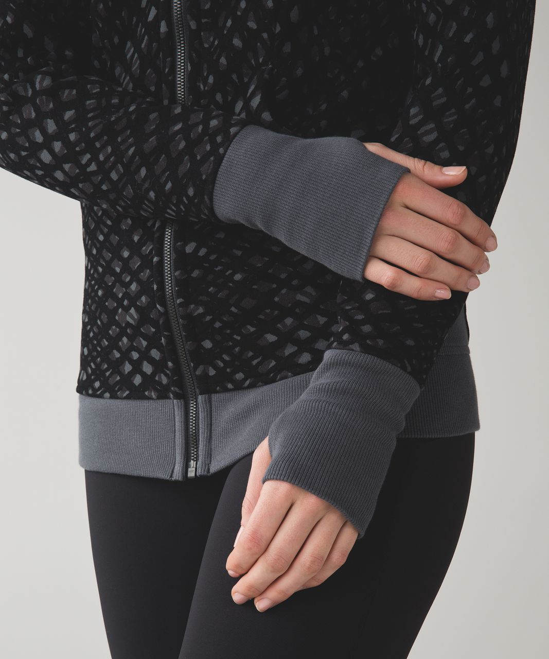 Lululemon Scuba Hoodie III - Simply Lace Play Dark Slate Black / Dark Slate